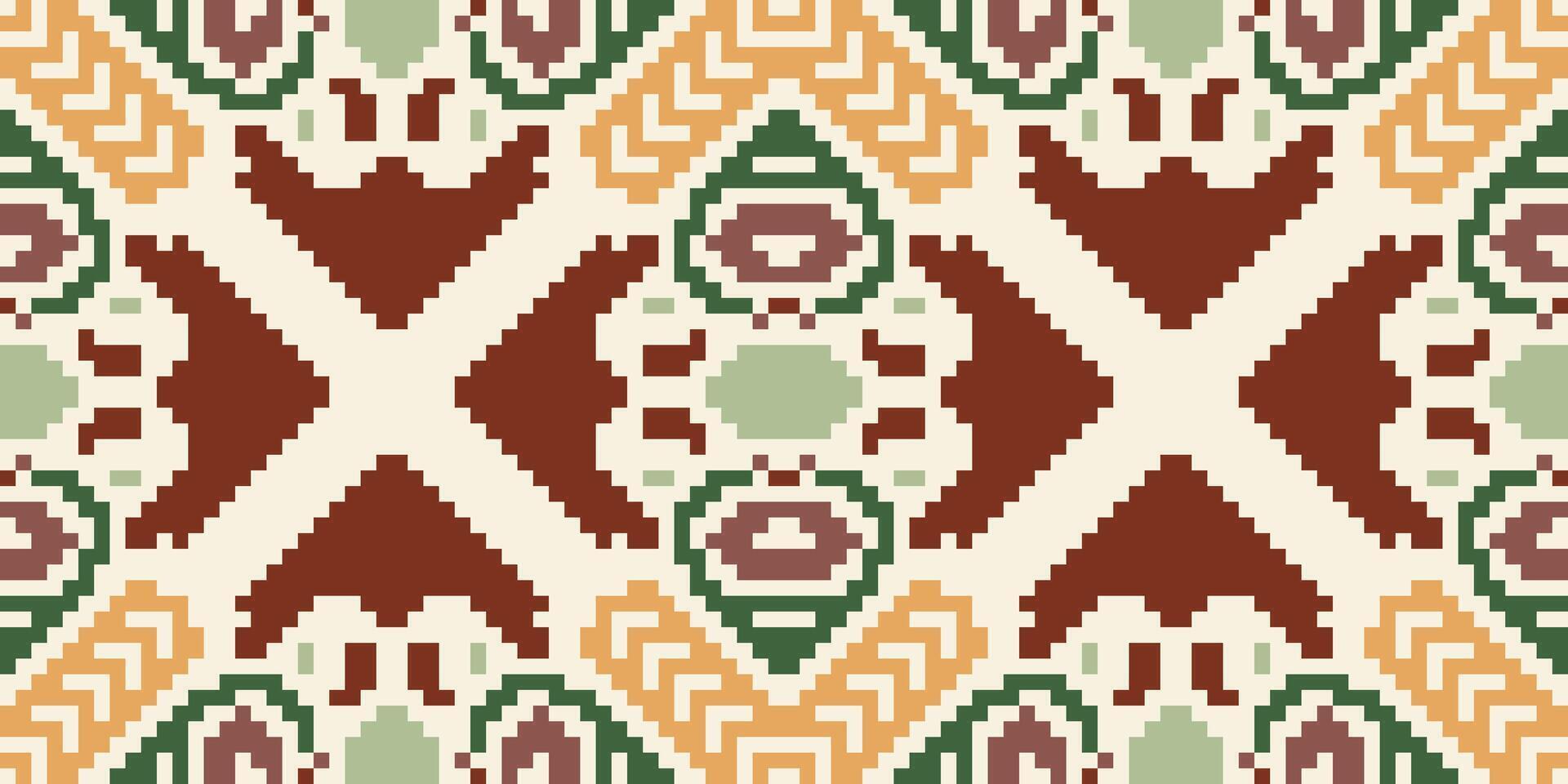 Stitch Traditional Kimono Patternfolk Embroidery, Aztec Geometric Ornament Print. Design for Carpet, Wallpaper, Clothing, Wrapping, Fabric vector