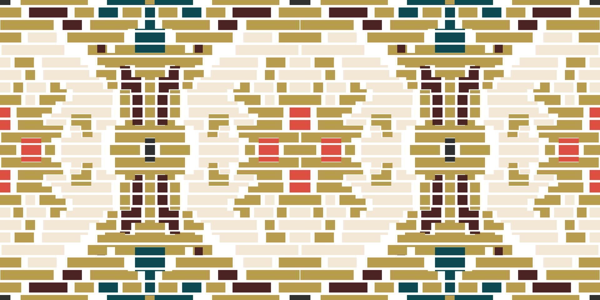 Motif Ikat Weaving Patternfolk Embroidery, Aztec Geometric Ornament Print. Design for Carpet, Wallpaper, Clothing, Wrapping, Fabric vector