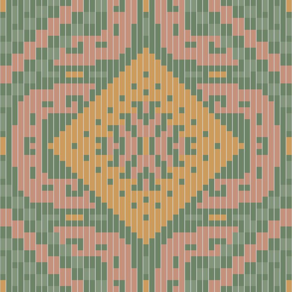 Aztec Pixel Traditional Pattern Drawingfolk Embroidery, Aztec Geometric Ornament Print. Design for Carpet, Wallpaper, Clothing, Wrapping, Fabric vector