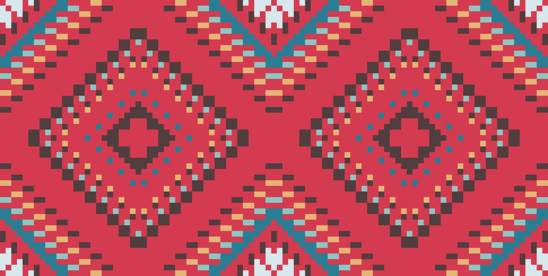 Abstract Ethnic Design Patternfolk Embroidery, Aztec Geometric Ornament Print. Design for Carpet, Wallpaper, Clothing, Wrapping, Fabric vector