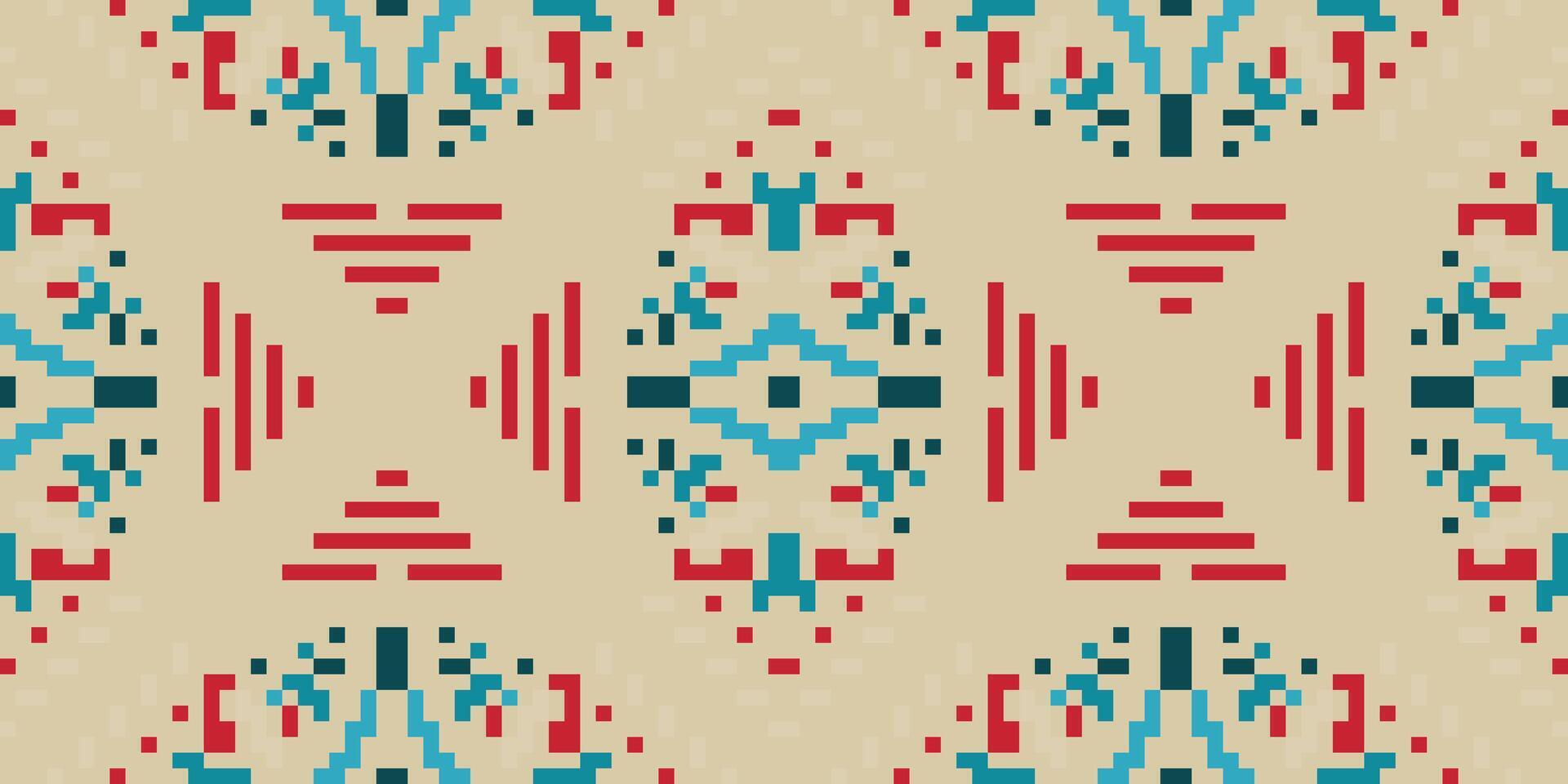 Fabric Pattern Geometric Patterns Mathfolk Embroidery, Aztec Geometric Ornament Print. Design for Carpet, Wallpaper, Clothing, Wrapping, Fabric vector