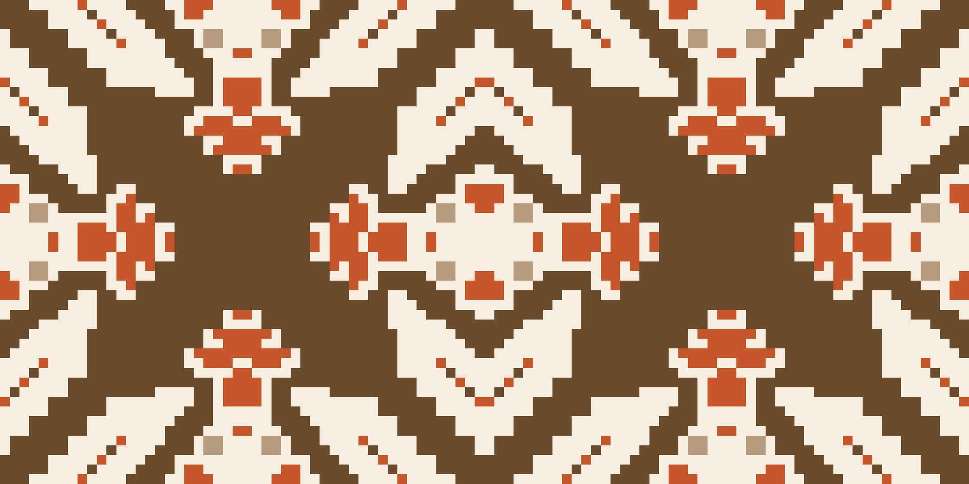 Pixel Ethnic Geometric Patternsfolk Embroidery, Aztec Geometric Ornament Print. Design for Carpet, Wallpaper, Clothing, Wrapping, Fabric vector