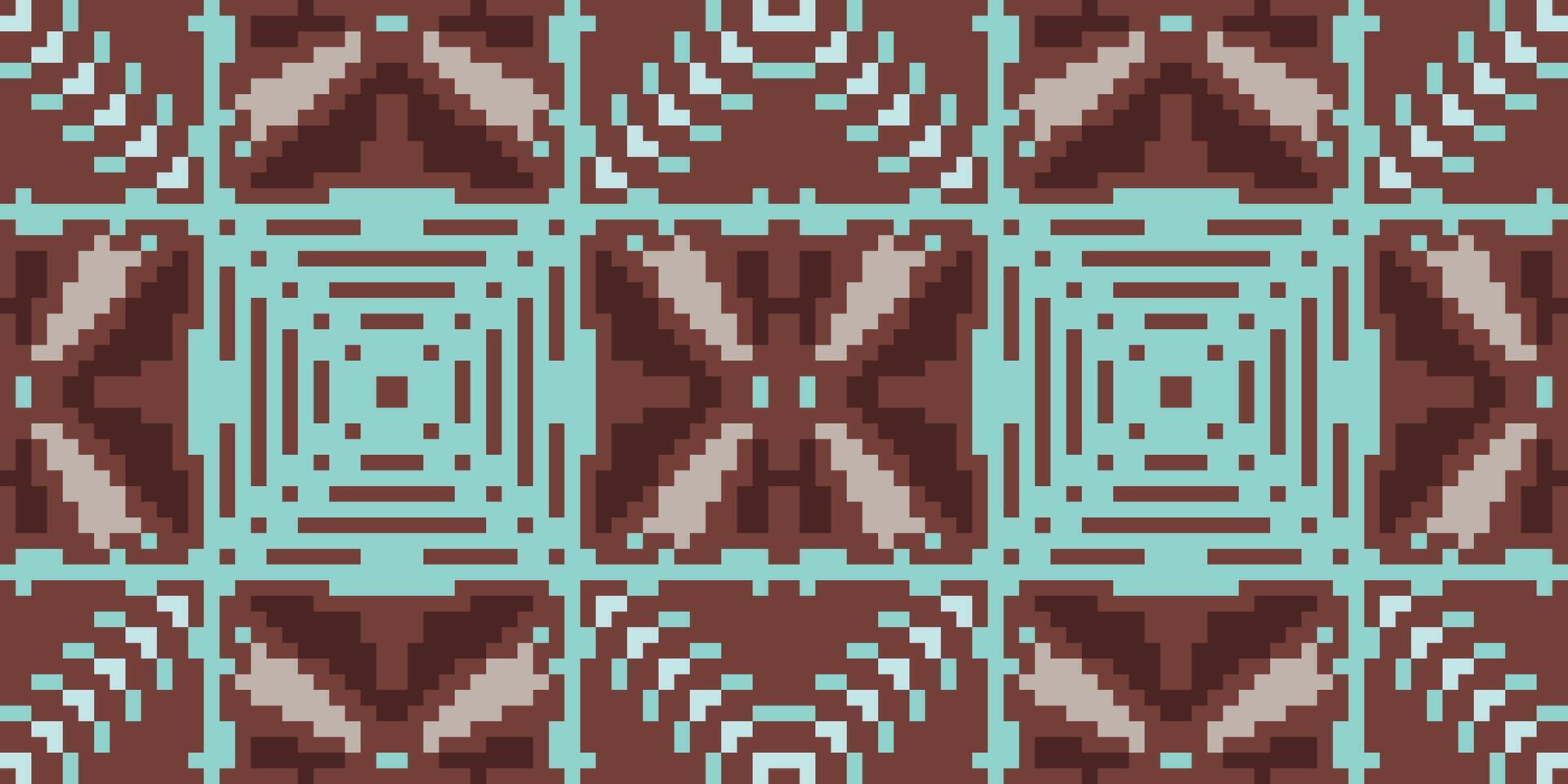 Scandinavian Traditional Granny Square Patternfolk Embroidery, Aztec Geometric Ornament Print. Design for Carpet, Wallpaper, Clothing, Wrapping, Fabric vector
