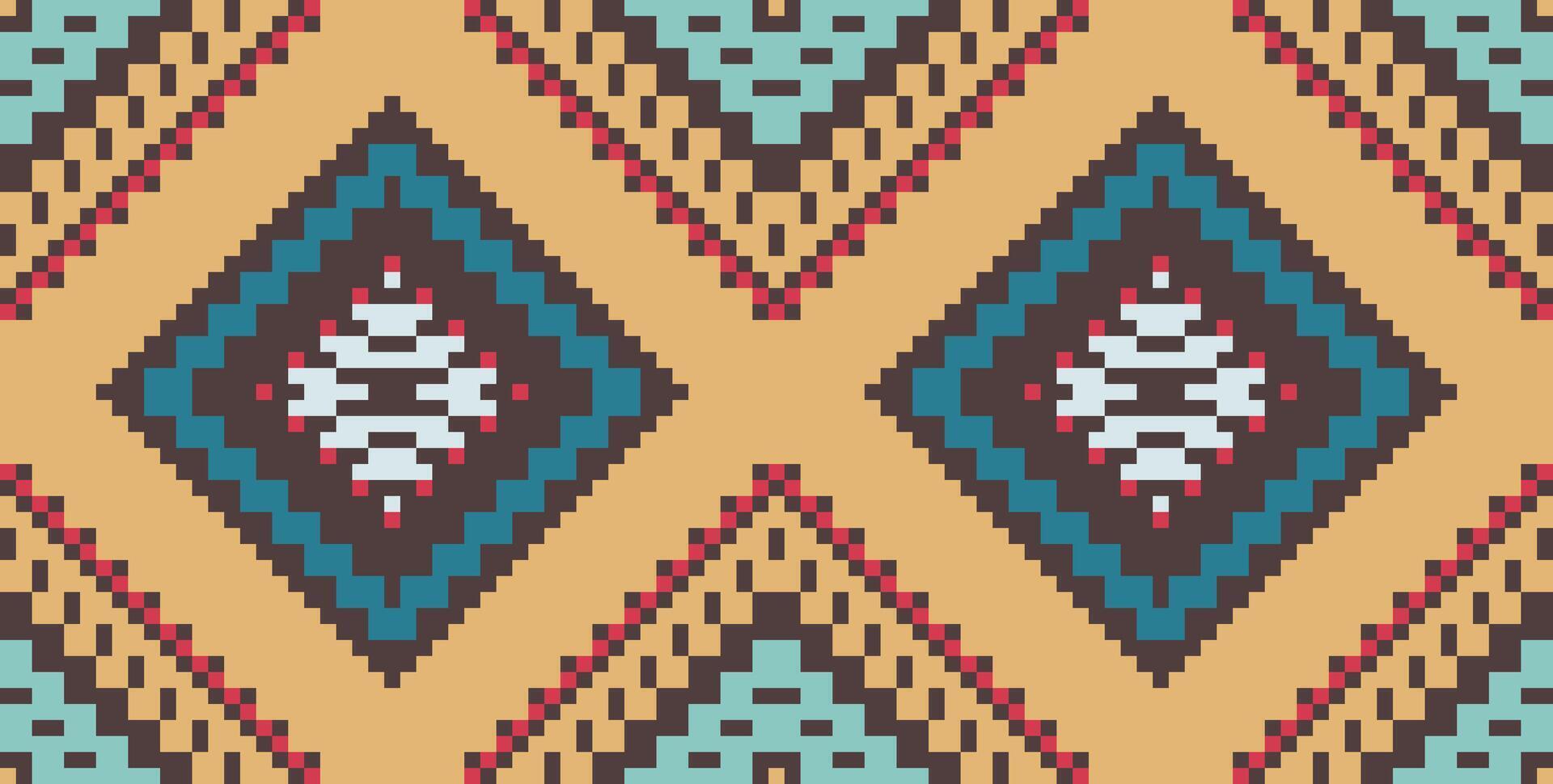 Carpet Ethnic Tribal Patternfolk Embroidery, Aztec Geometric Ornament Print. Design for Carpet, Wallpaper, Clothing, Wrapping, Fabric vector