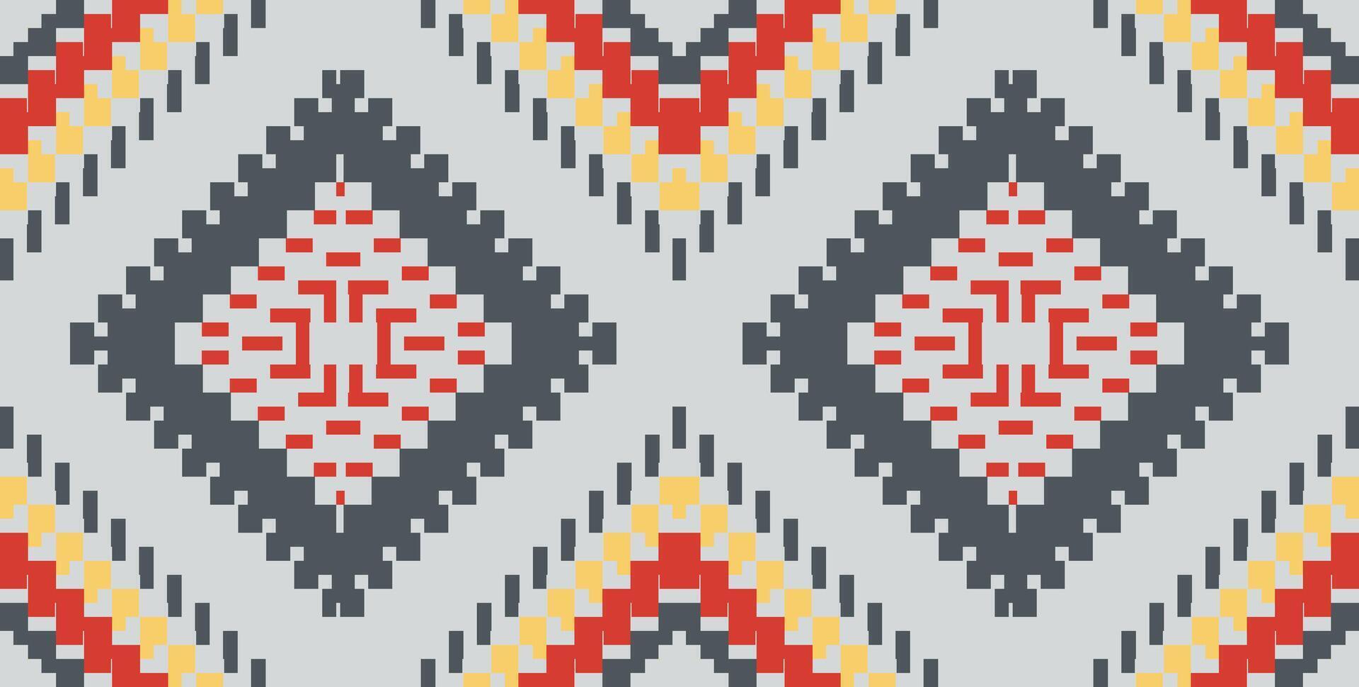 Russian Geometric Pattern Backgroundfolk Embroidery, Aztec Geometric Ornament Print. Design for Carpet, Wallpaper, Clothing, Wrapping, Fabric vector