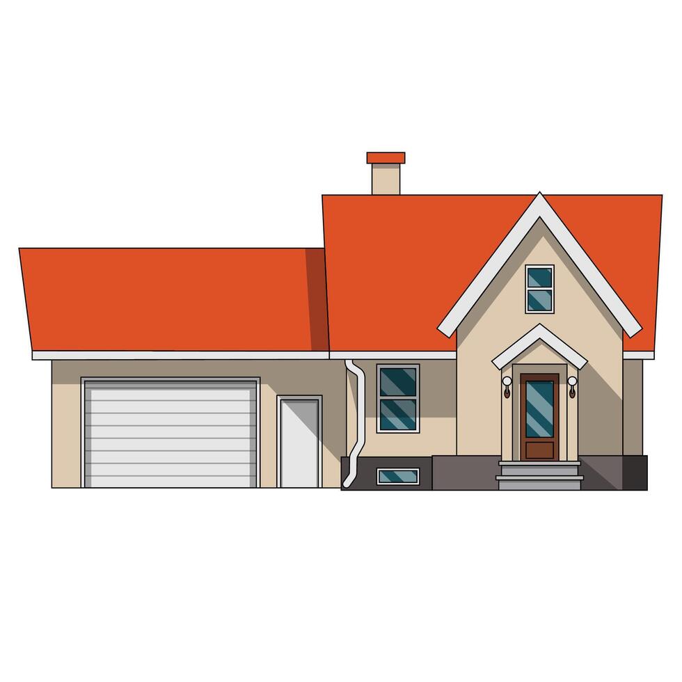 The Illustration of Big American House vector