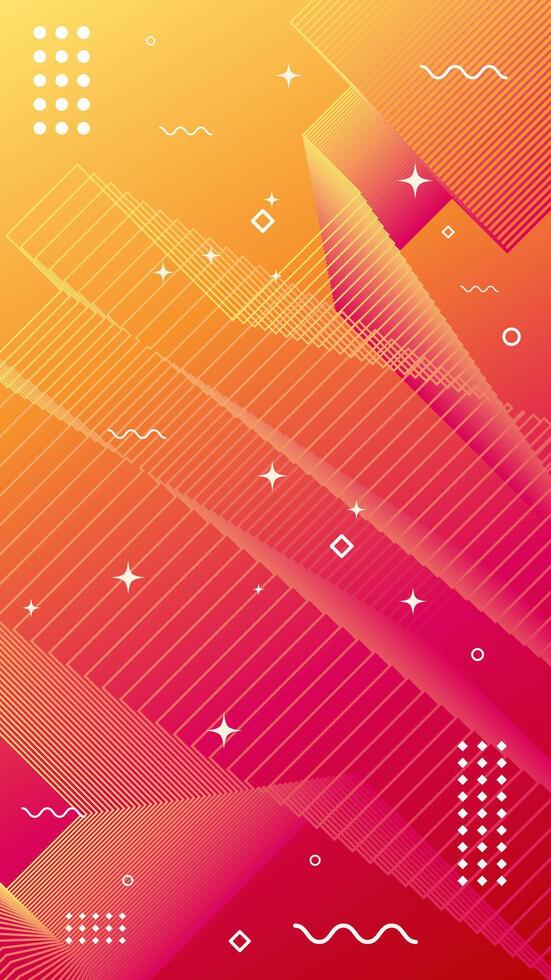 Abstract portrait background of flowing element trend design. Sunset color palette. vector