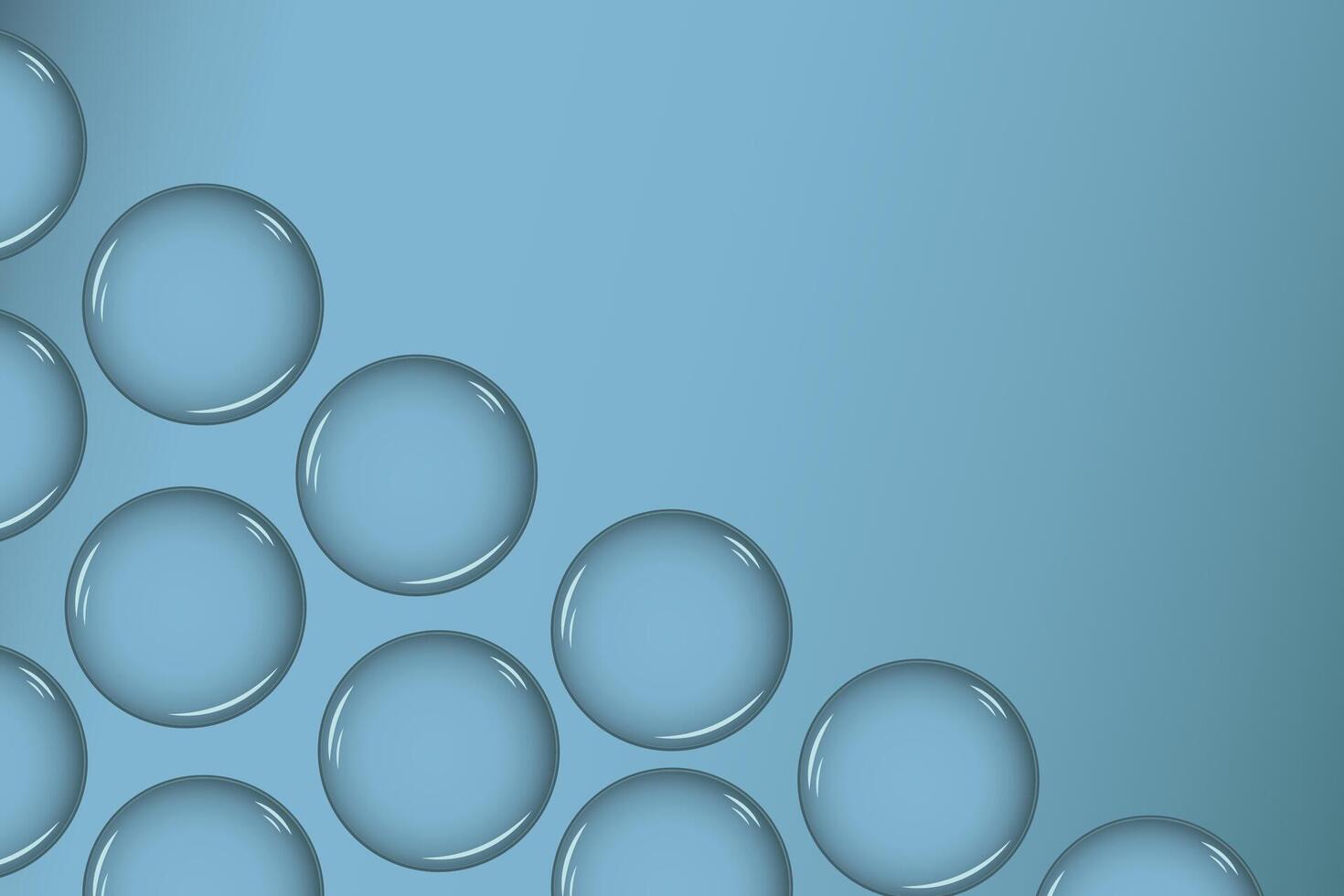 Liquid water drops background. Blue border frame. Fresh design vector