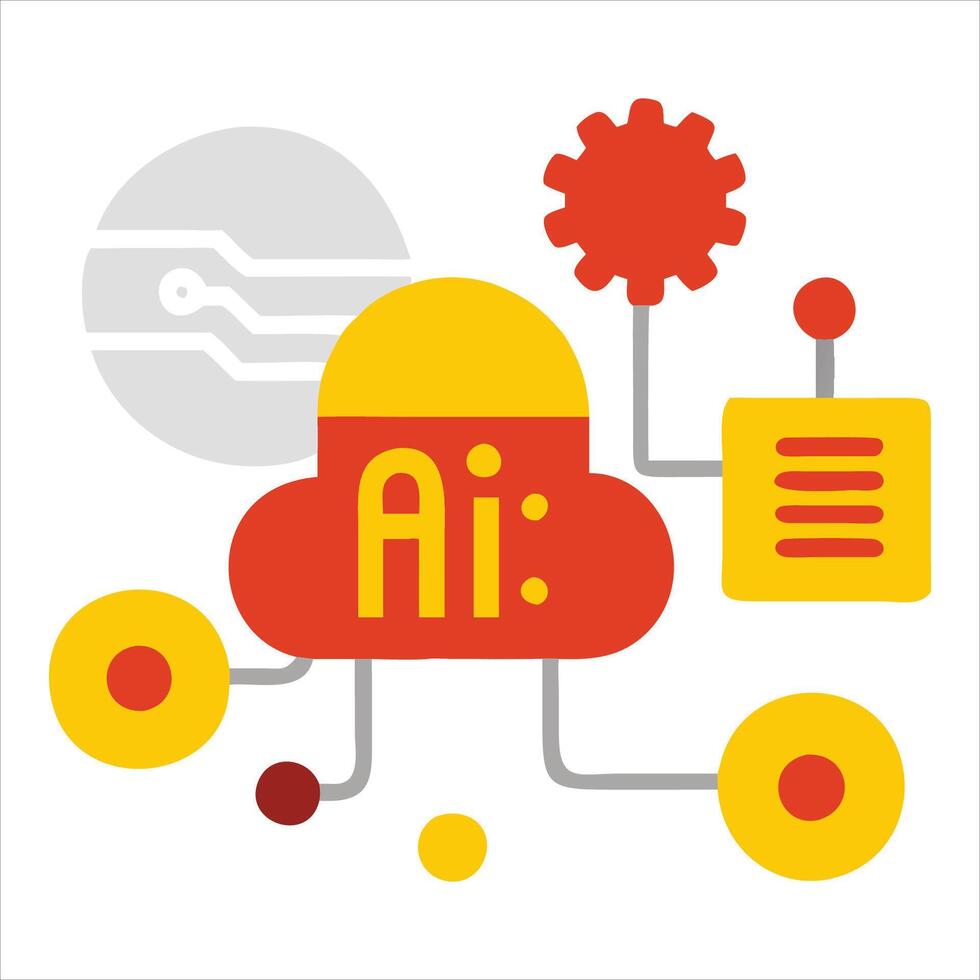 Ai and cloud computing vector