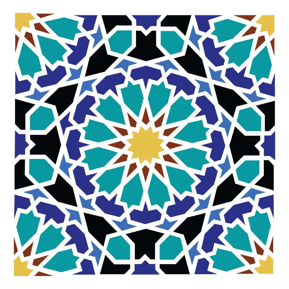 Moorish Mosaic Tile Design vector