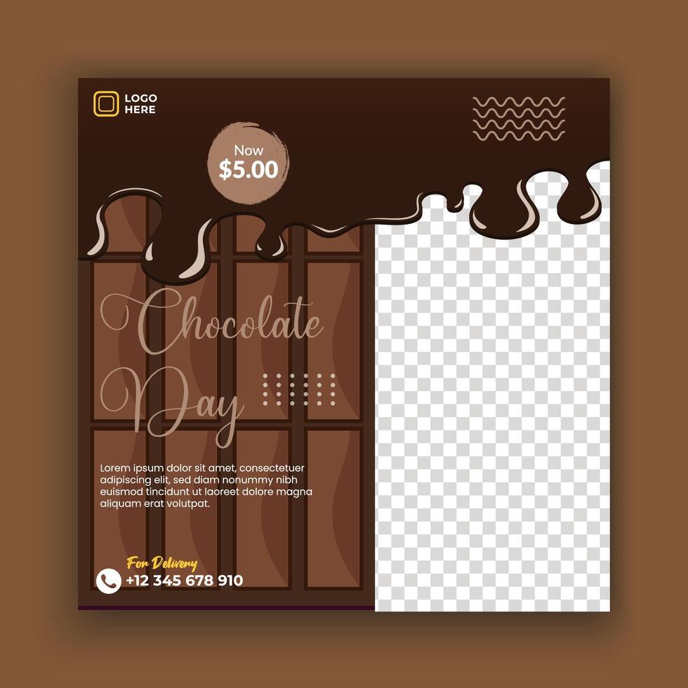 Social media poster for special chocolate day. vector
