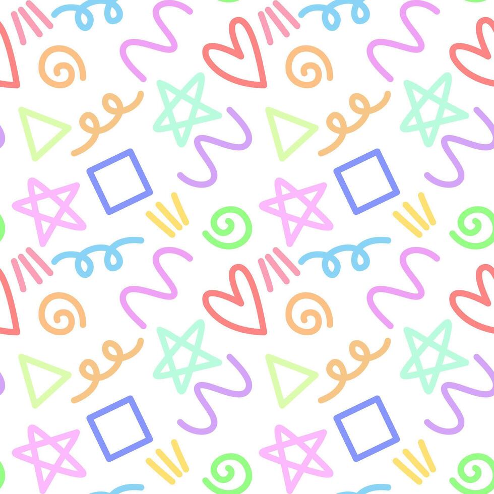 Abstract doodles shape seamless pattern vector