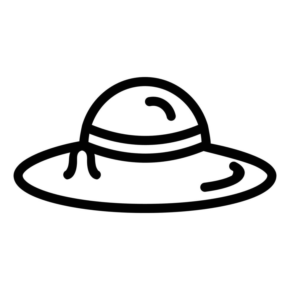 Sun Hat Icon in Line Style vector