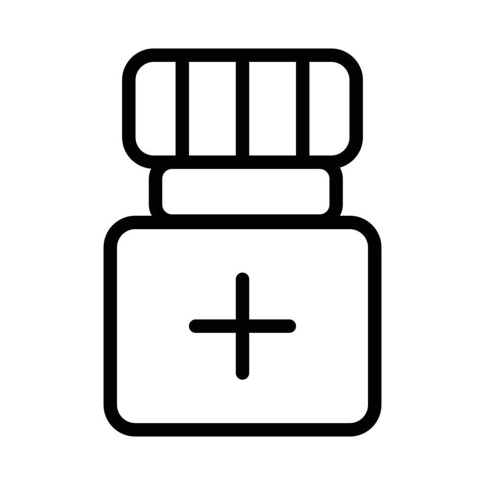 Pill Jar Icon in Line Style vector