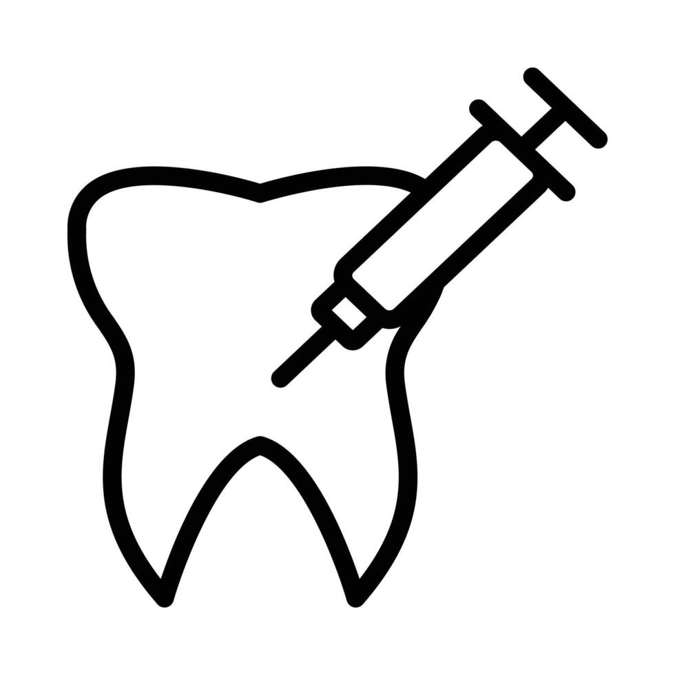 Dental Injection Icon in Line Style vector