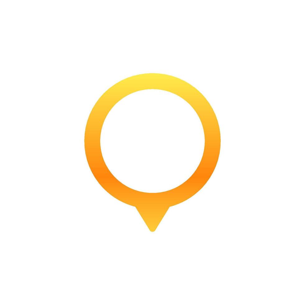 Bright yellow orange location marker icon with gradient colors and rounded shape vector