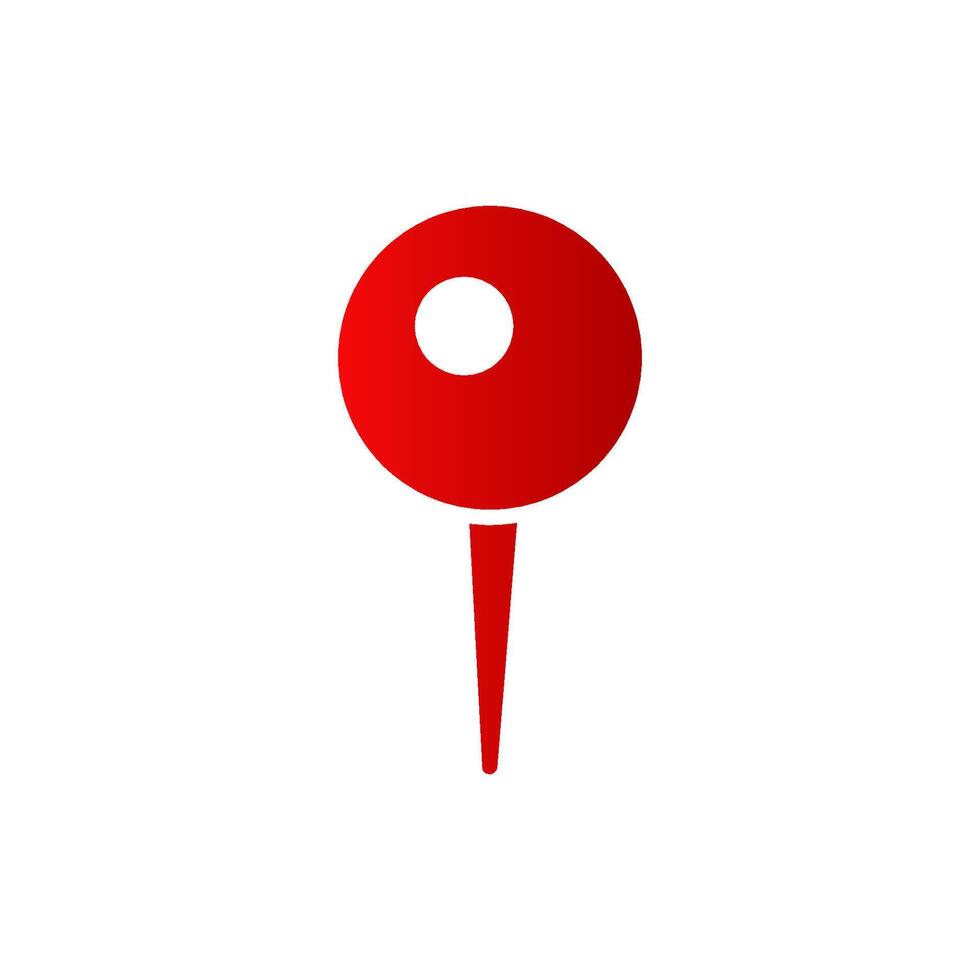 Red pushpin highlighting noteworthy locations or information vector