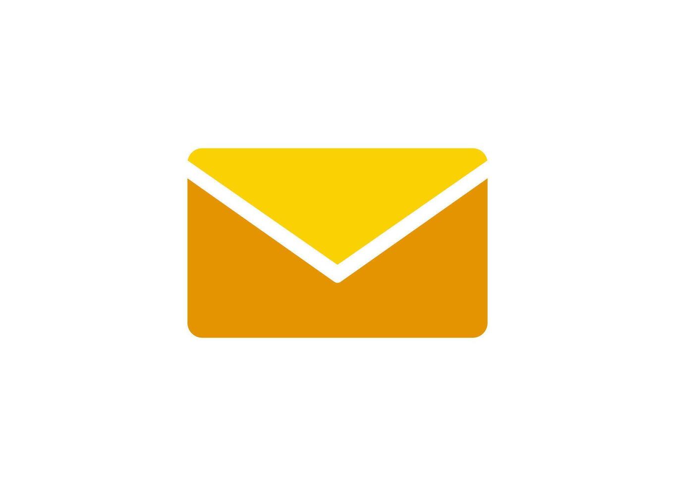 Yellow and orange envelope with simple geometric shapes in a minimalist design vector