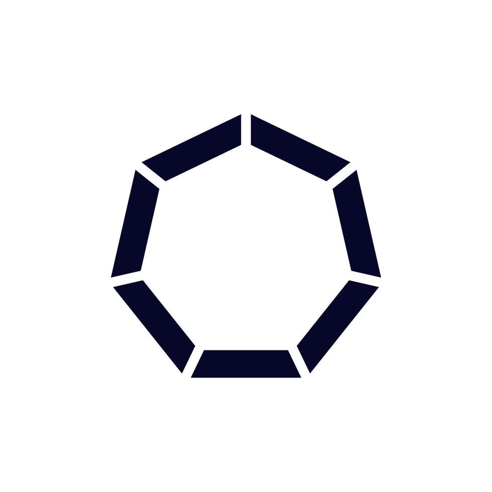 Geometric hexagon shape with bold lines in black vector