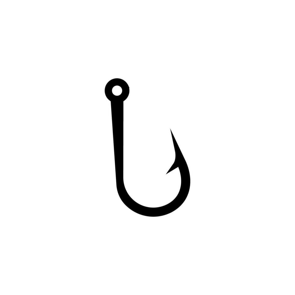 Fishing hook with sharp point and curved design for catching fish in various water bodies vector