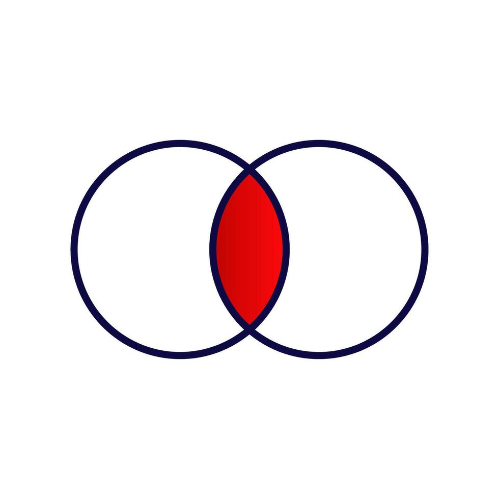 Overlapping circles with a vibrant red compelling symbolic design element vector