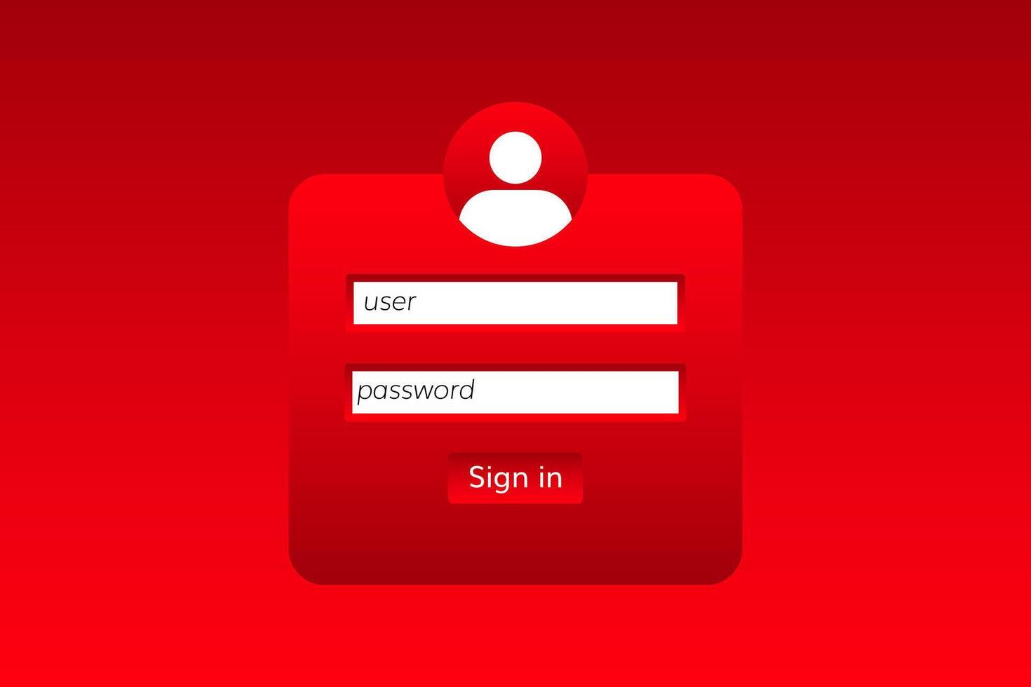 Digital user login interface with sign in button for secure online access and authentication vector