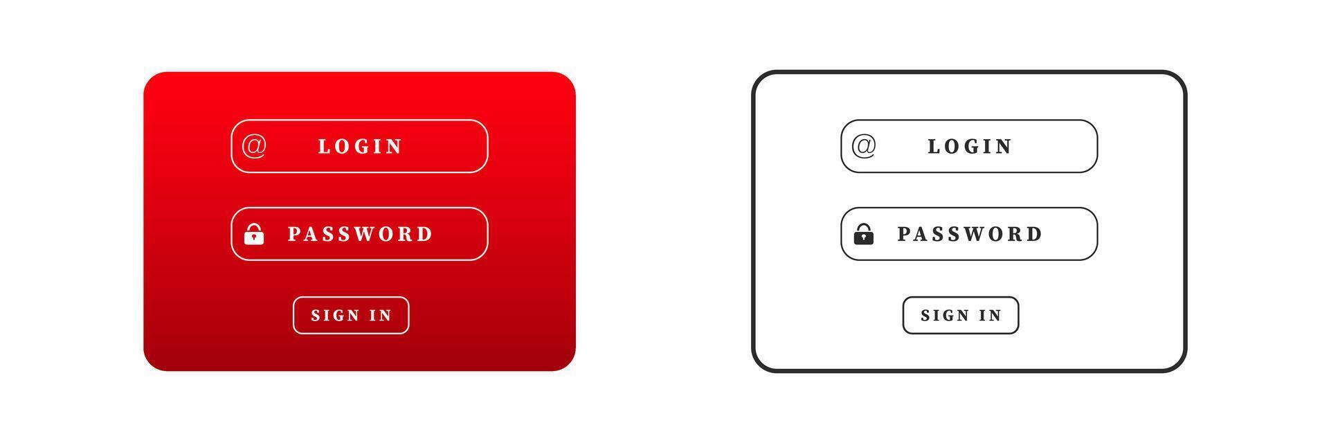 User login and password input fields with sign in button in simple design vector