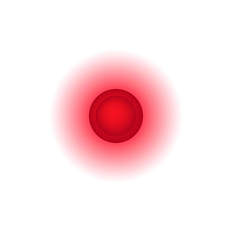 Red circle with soft gradient glow and central solid core radiating light tones vector