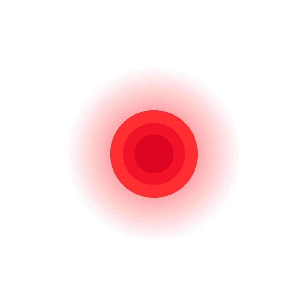 Bright red circle radiates a gradual gradient from center to outer edge vector