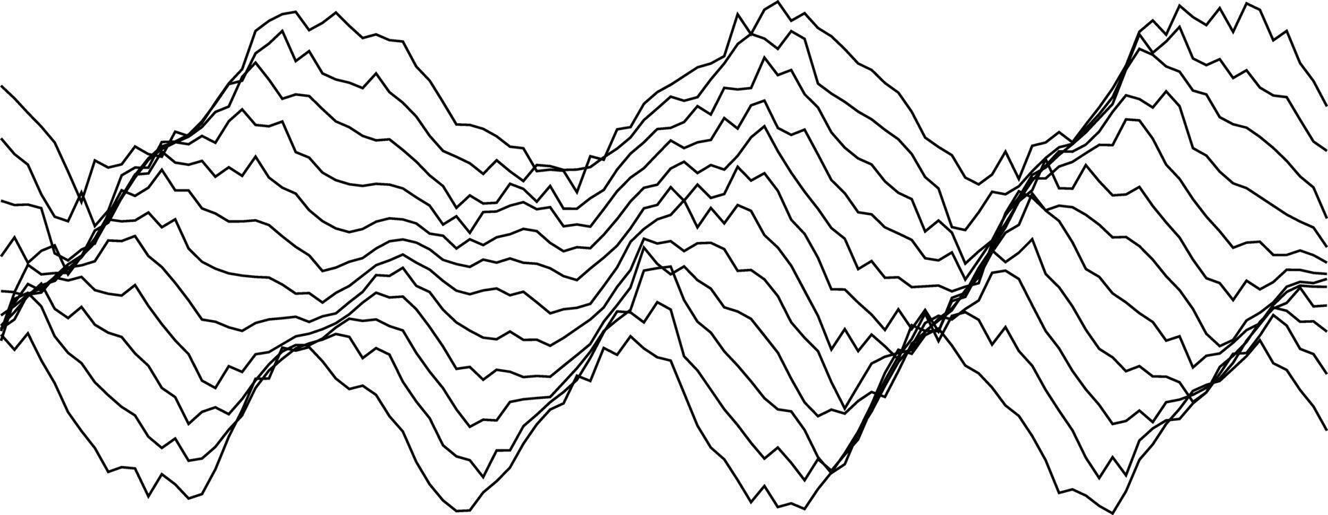 Abstract wave pattern design featuring dynamic lines for artistic and scientific visualization vector