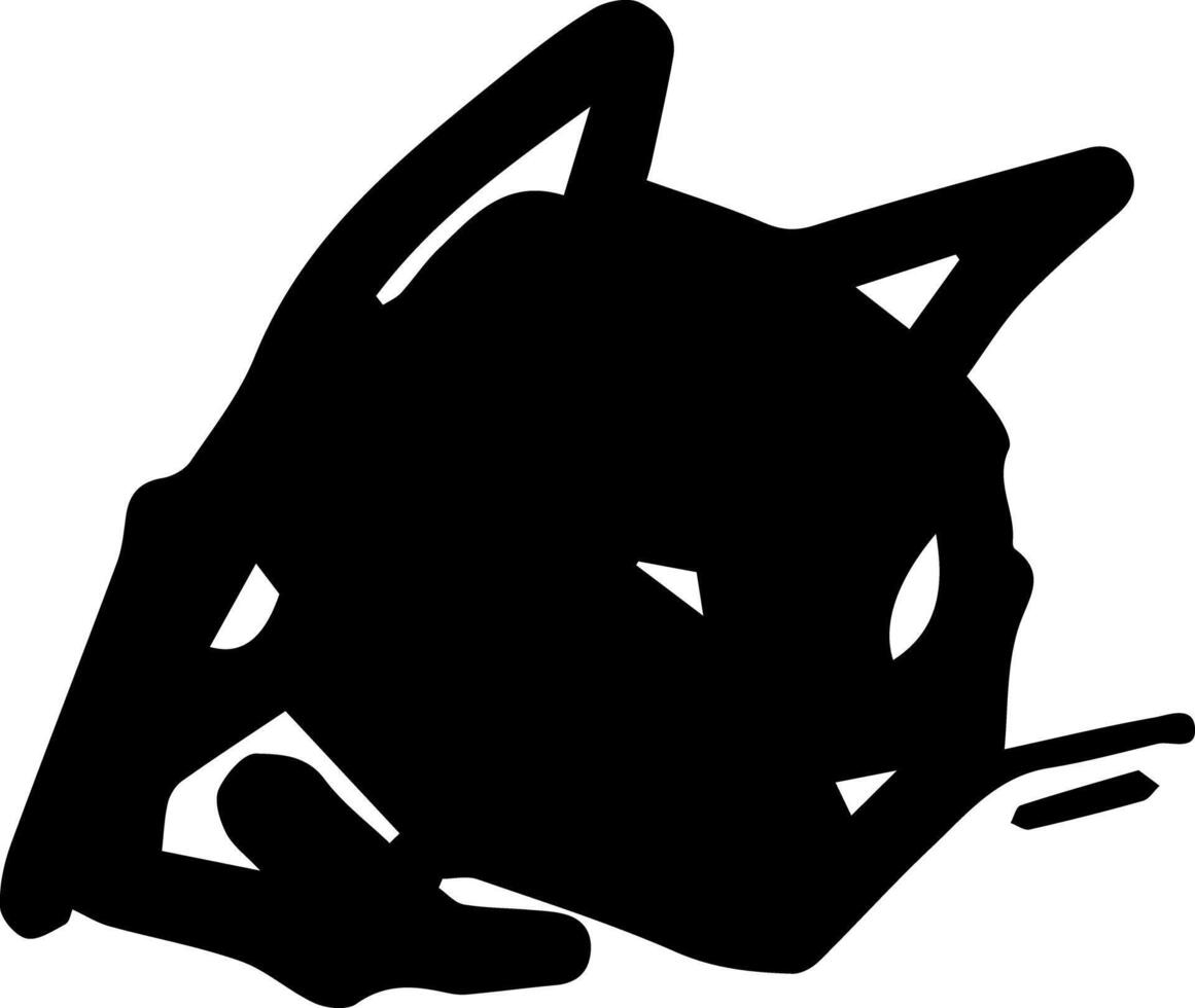Black outline cat's head for graphic design vector