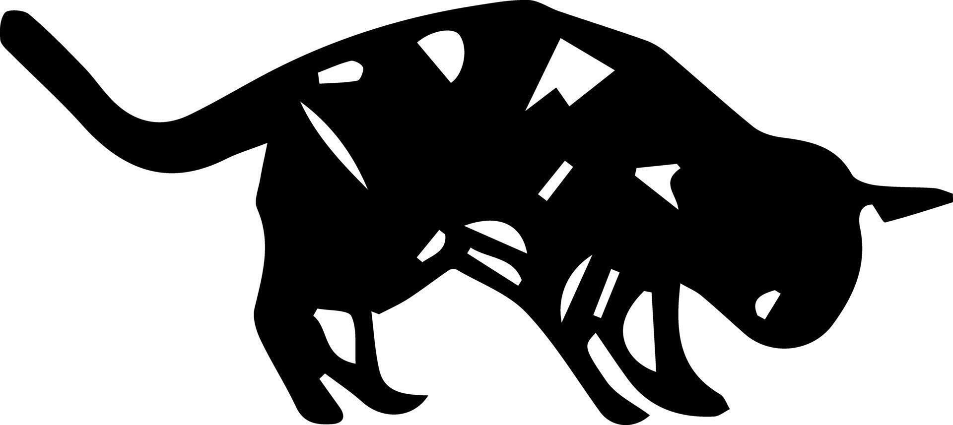 Outline black cat silhouette for graphic design vector