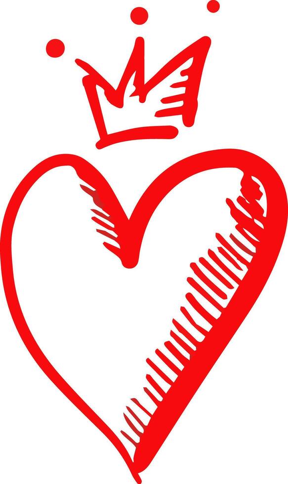 Beautiful red heart with a crown for decoration vector