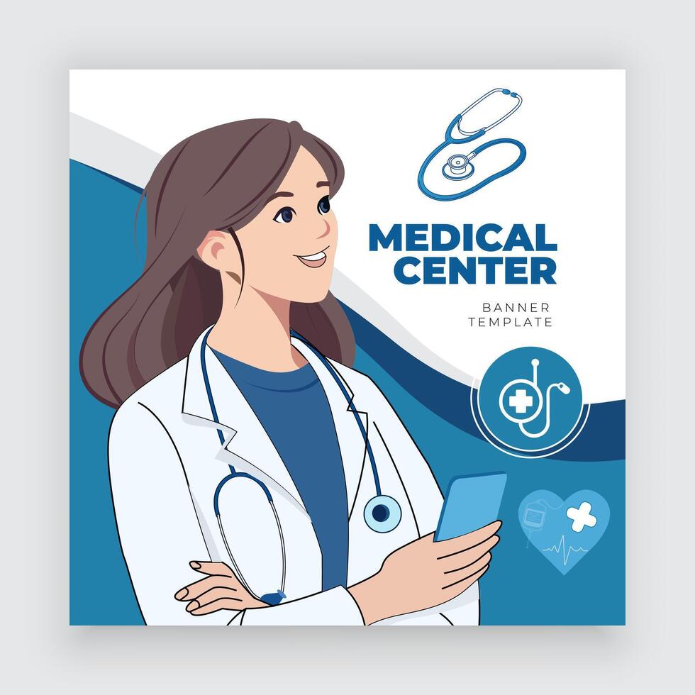 medical center banner design vector