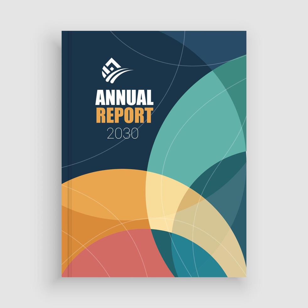 the annual report cover design is shown vector