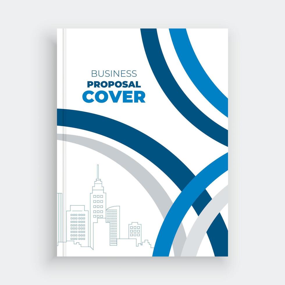 business proposal cover template with blue lines vector
