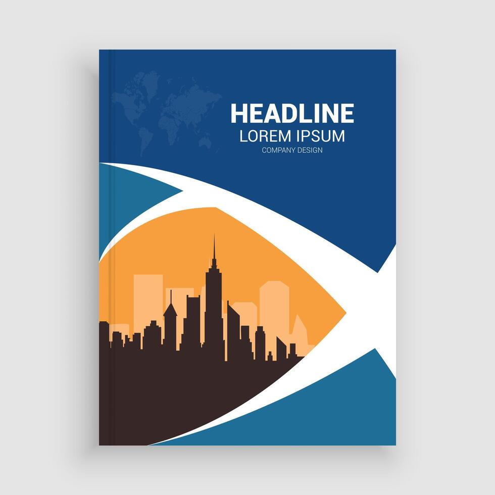 a blue and orange cover for a magazine vector