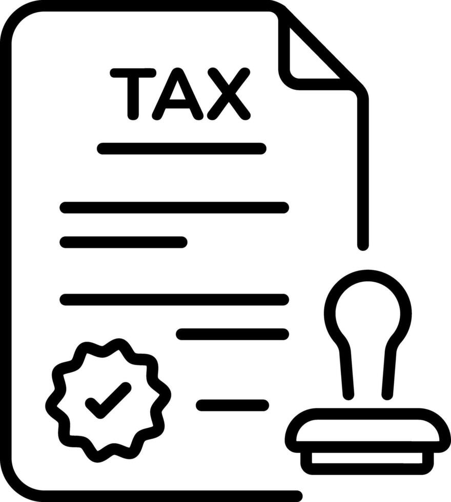 A line style icon depicting tax verification vector