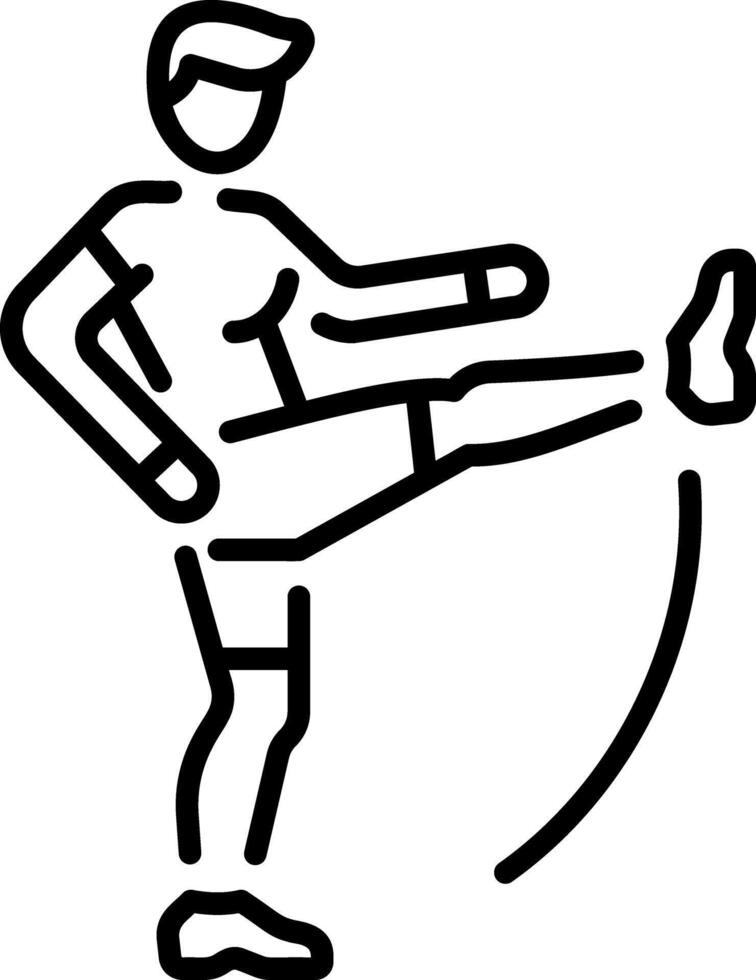 A character doing leg workout, line style icon vector