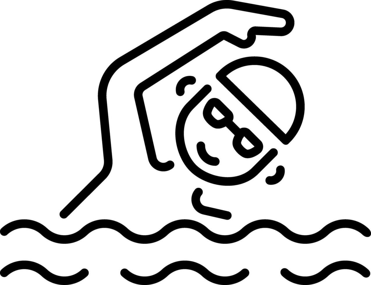 A line style icon of a swimming character vector