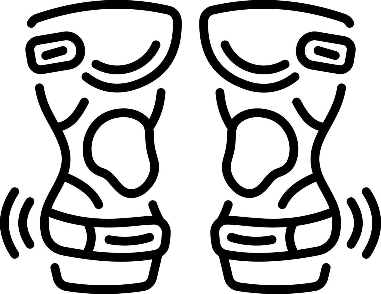 Protection knee sleeves icon in linear style vector