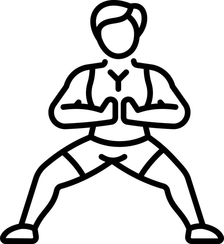 Line style icon of a character doing gym workout vector