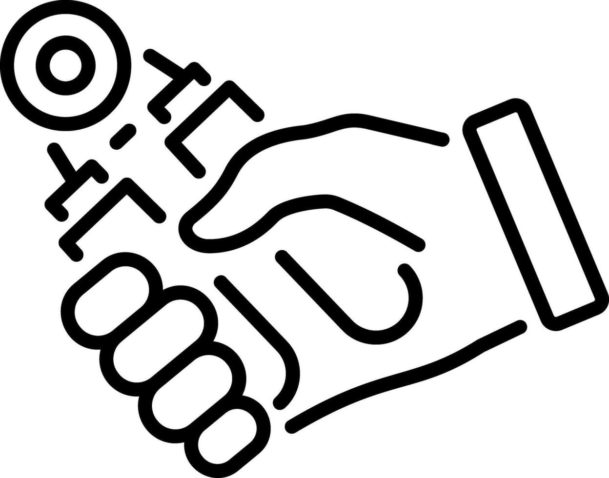 A line style icon of a hand gripper exercise vector