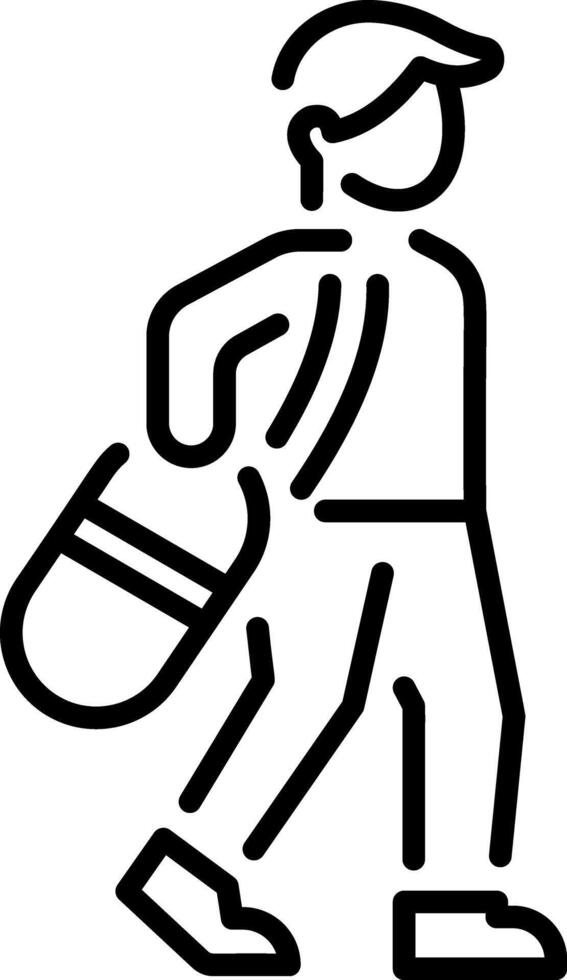 A linear style icon of a gym trainer vector