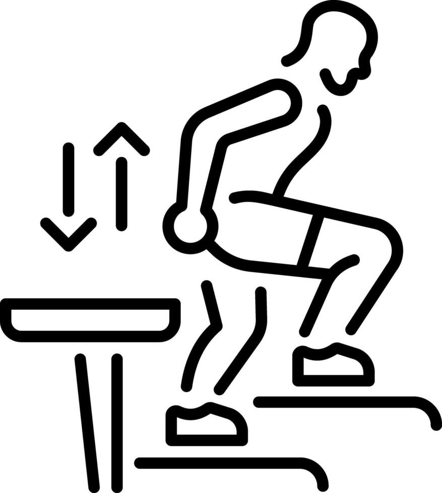 Line style icon of a character doing calf exercise vector