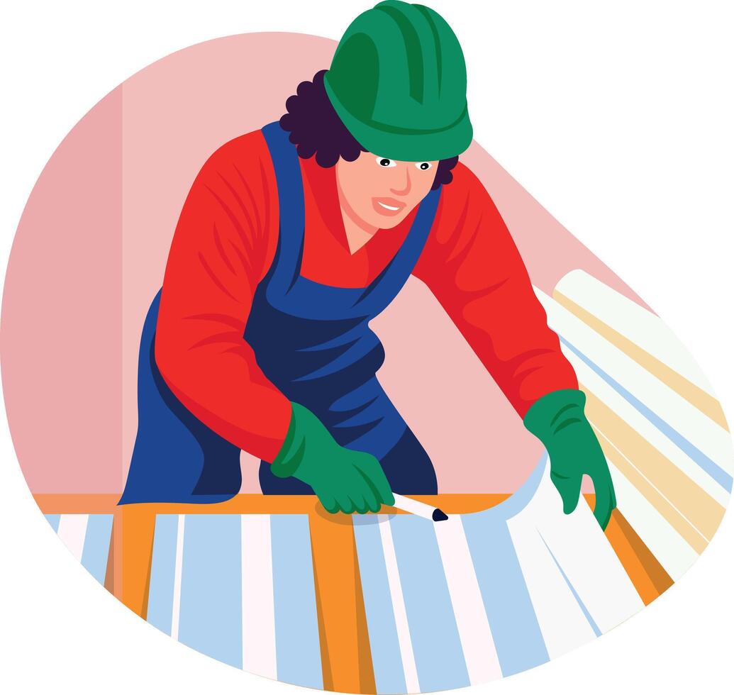 A flat style illustration of a construction worker vector