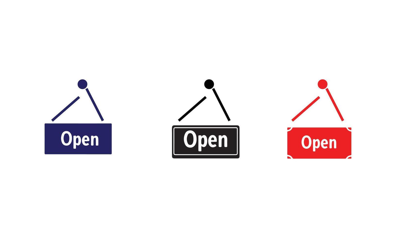 Open sign icon in trendy flat style. Board with text line icon. Open icon logo template. vector