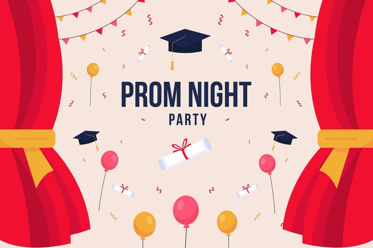 prom night celebration class of 2025 background illustration vector