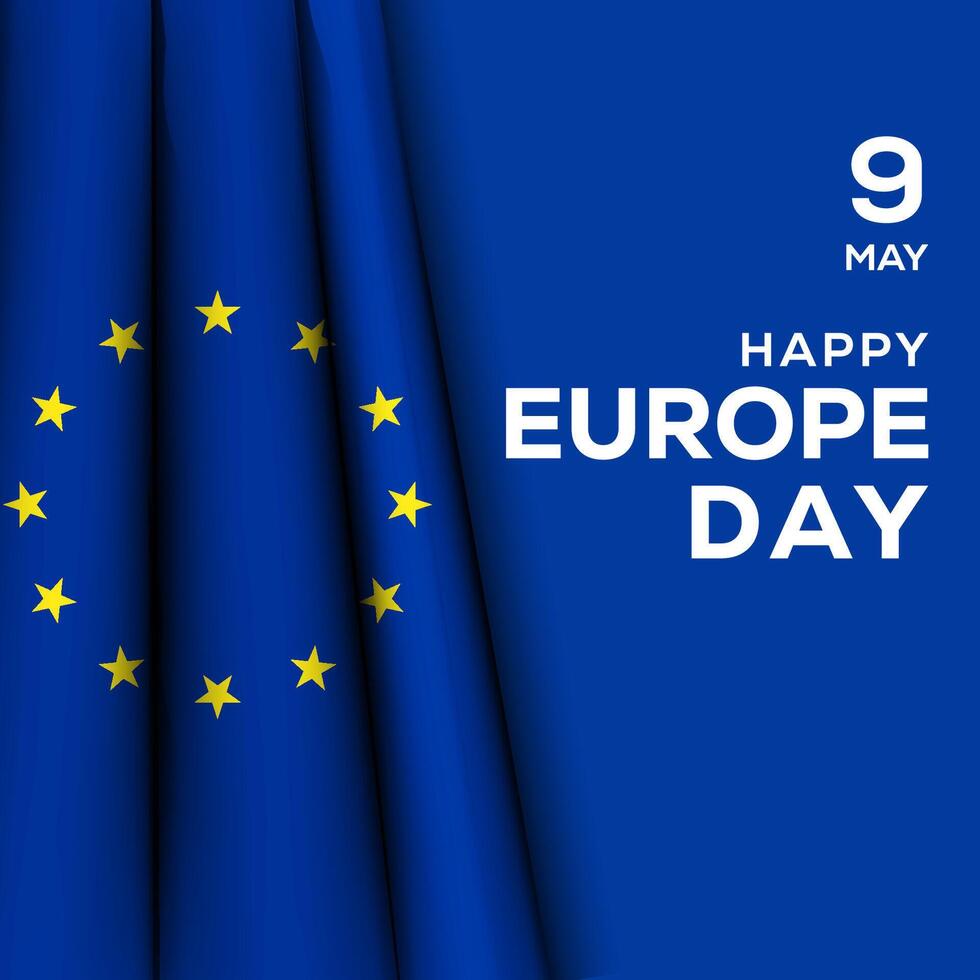 realistic happy europe day illustration design concept vector
