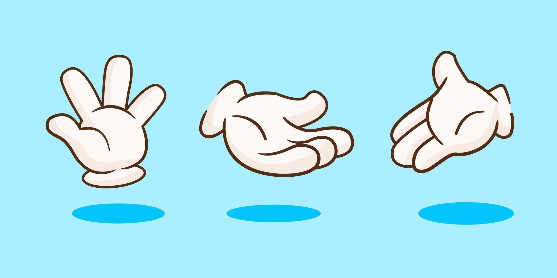 Cute of Set Hand Cartoon , Set of hand Mascot Collection Illustration vector